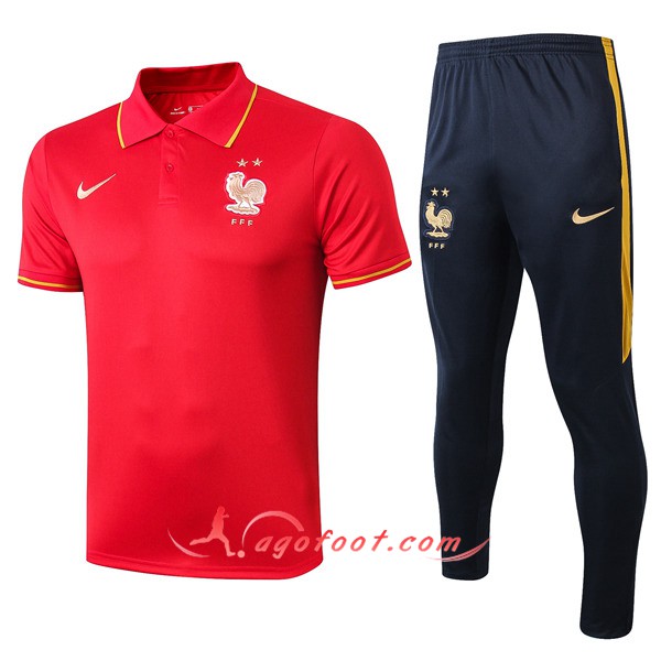 Ensemble Polo France + Pantalon Rouge 19/20