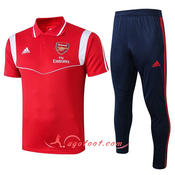 Ensemble Polo Arsenal + Pantalon Rouge Blanc 19/20