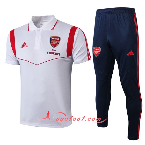 Ensemble Polo Arsenal + Pantalon Blanc 19/20