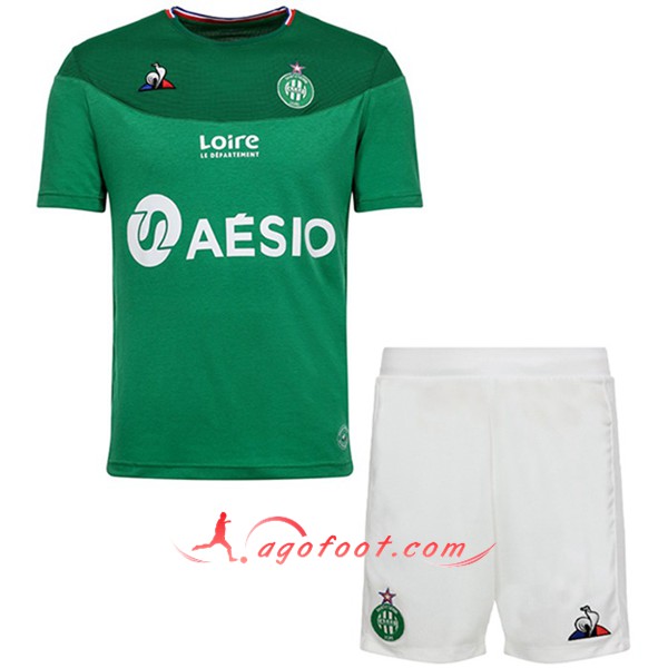 Ensemble Maillots Foot AS St Etienne Enfants Domicile Personnalisé 19/20