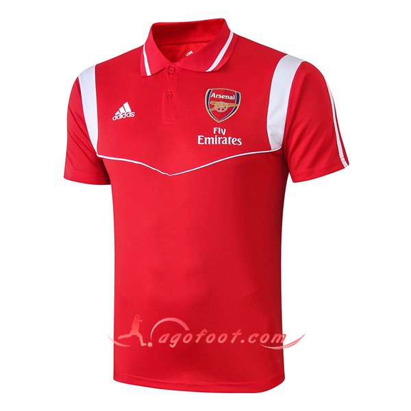 Polo Foot Arsenal Rouge Blanc 19/20
