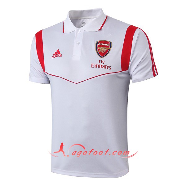 Polo Foot Arsenal Blanc 19/20