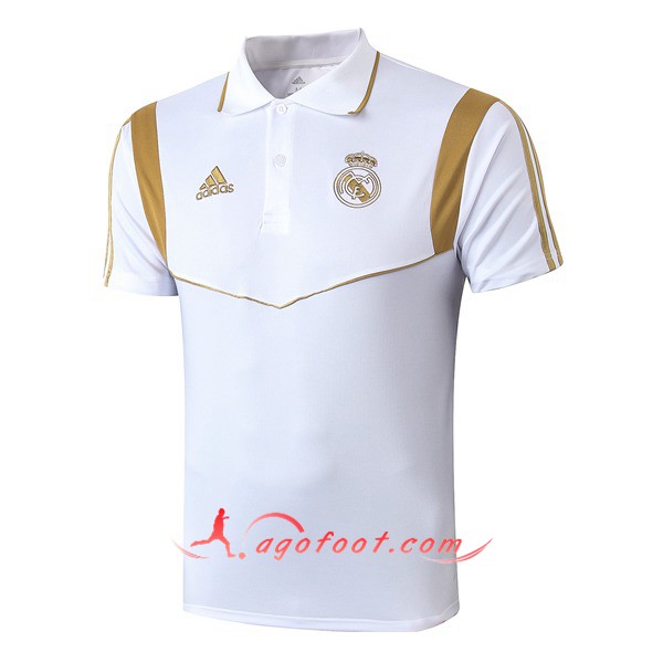 Polo Foot Real Madrid Blanc Jaune 19/20