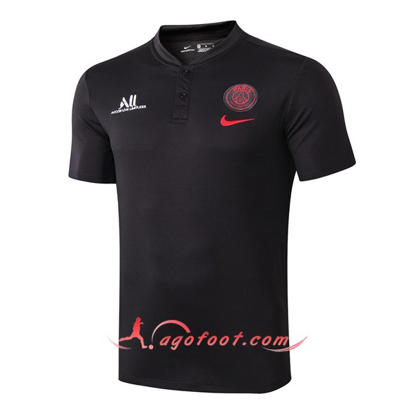 Polo Foot Paris PSG ALL Noir 19/20