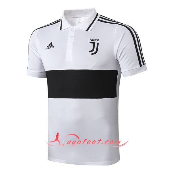 Polo Foot Juventus Blanc Noir 19/20