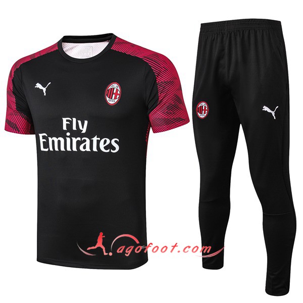 Training T-Shirts Milan AC + Pantalon Noir 19/20