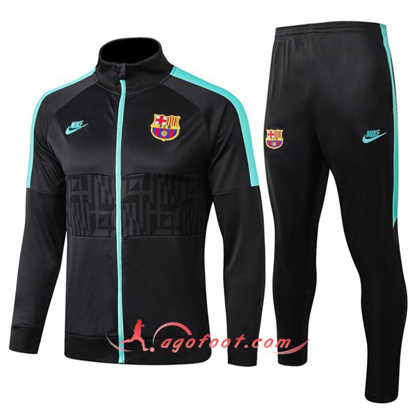 Ensemble Survetement Foot - Veste FC Barcelone Gris Fonce 19/20
