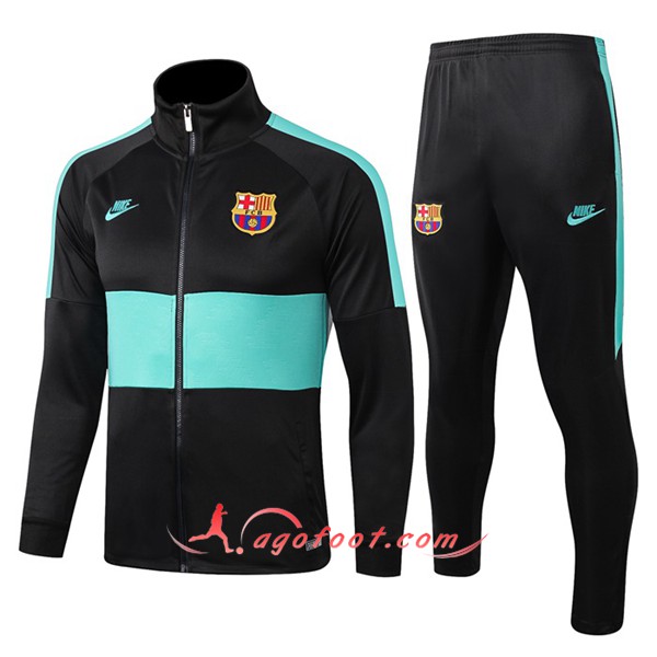 Ensemble Survetement Foot - Veste FC Barcelone Noir Vert 19/20
