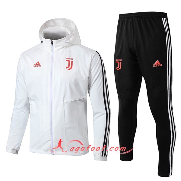 Ensemble Coupe-Vent Survetement Foot Juventus Blanc 19/20