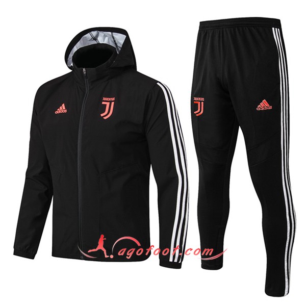 Ensemble Coupe-Vent Survetement Foot Juventus Noir 19/20