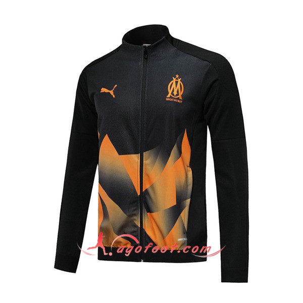 Nouveau Veste Foot Marseille OM Noir Jaune 19/20