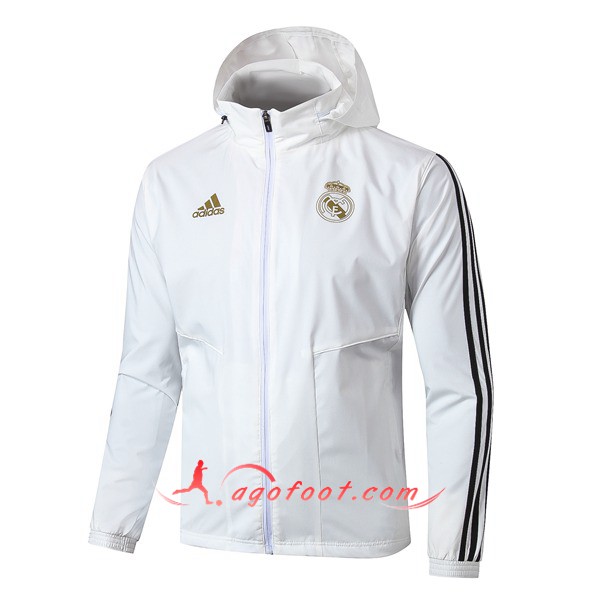 Nouveau Coupe-Vent Real Madrid Blanc 19/20