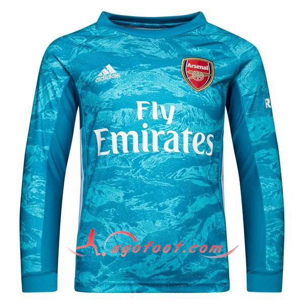 Maillot Foot Arsenal Gardien de but Manche longue Bleu Personnalisé Floqué 19/20