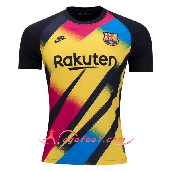 Maillot Foot FC Barcelone Gardien de but Jaune Noir Personnalisé Floqué 19/20
