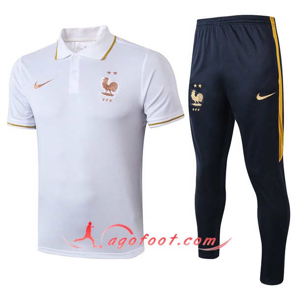 Ensemble Polo France + Pantalon Blanc 19/20