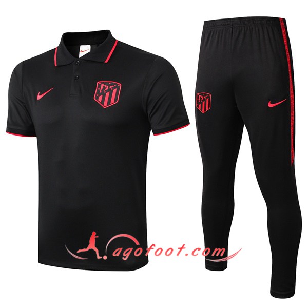 Ensemble Polo Atletico Madrid + Pantalon Noir 19/20