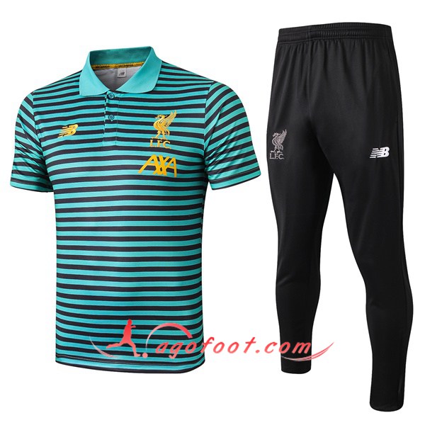 Ensemble Polo FC Liverpool + Pantalon Vert Stripe 19/20