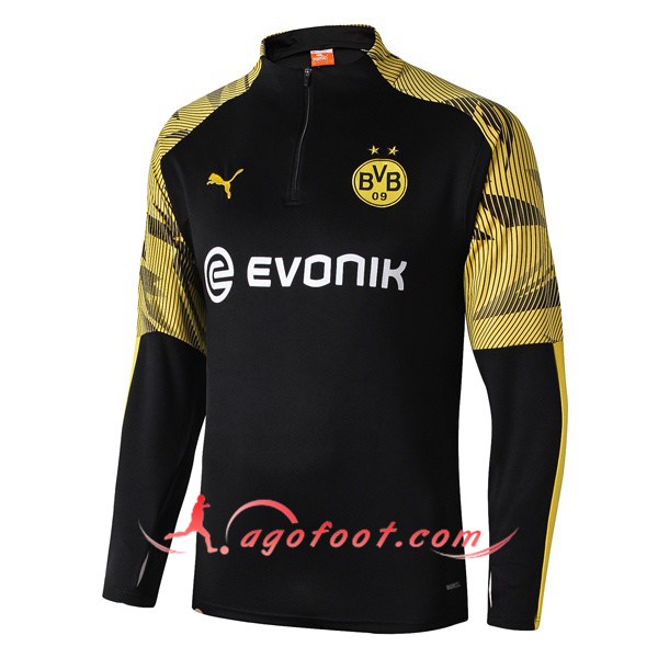 Nouveau Training Sweatshirt Dortmund BVB Noir Jaune 19/20