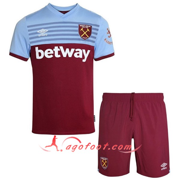 Ensemble Maillots Foot West Ham Enfants Domicile Personnalisé 19/20