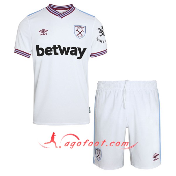 Ensemble Maillots Foot West Ham Enfants Exterieur Personnalisé 19/20
