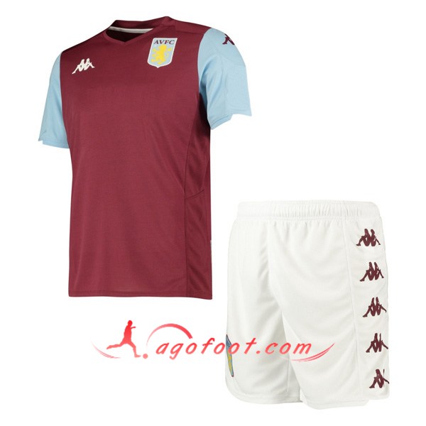 Ensemble Maillots Foot Aston Villa Enfants Domicile Personnalisé 19/20