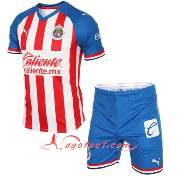 Ensemble Maillots Foot CD Guadalajara Enfants Domicile Personnalisé 19/20