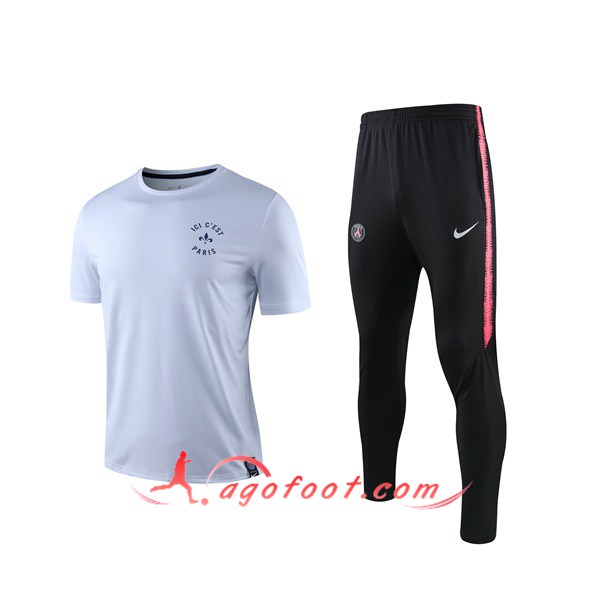 Training T-Shirts PSG + Pantalon Blanc 19/20
