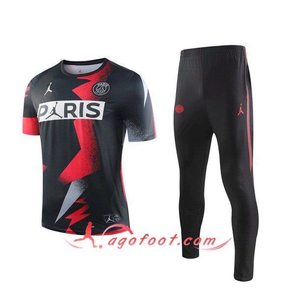 Training T-Shirts PSG Jordan + Pantalon Noir Rouge 19/20