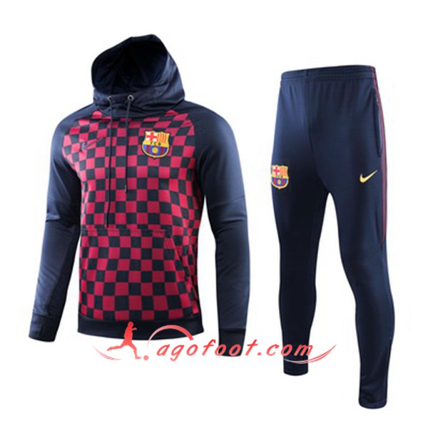 Ensemble Veste A Capuche Survetement Foot FC Barcelone Bleu Royal 19/20