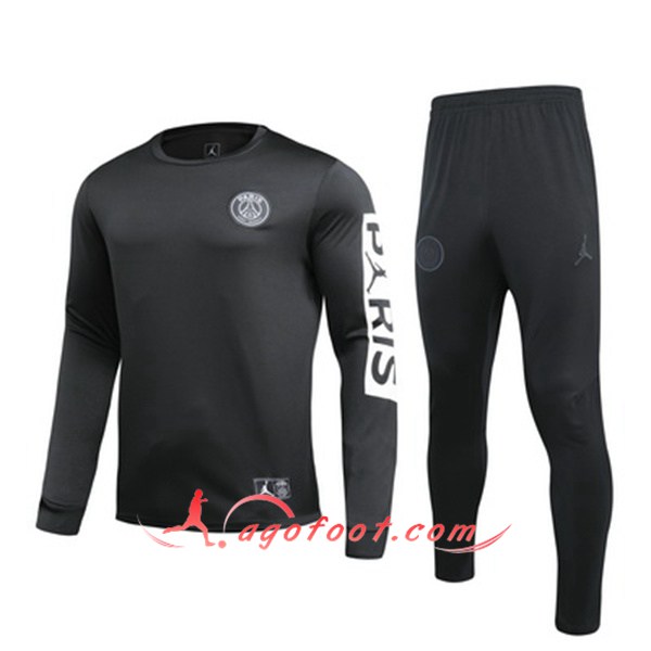 Ensemble Survetement Foot Paris PSG Jordan Noir 19/20