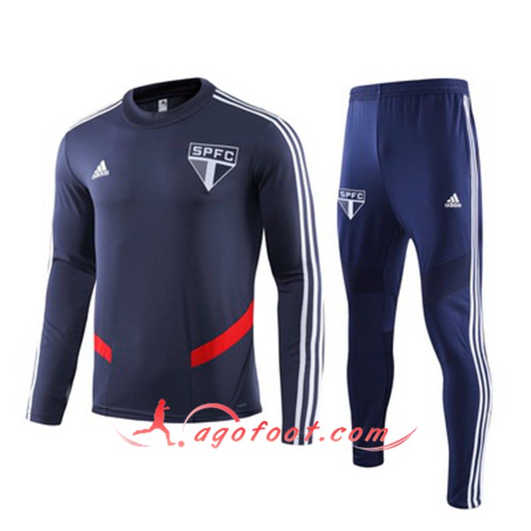 Ensemble Survetement Foot Sao Paulo FC Cyan Fonce 19/20
