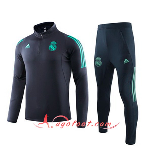 Ensemble Survetement Foot Real Madrid Cyan 19/20