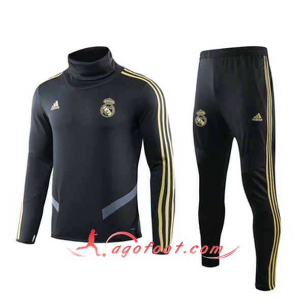 Ensemble Survetement Foot Real Madrid Noir 19/20