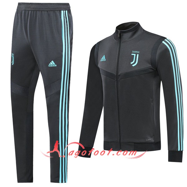 Ensemble Survetement Foot - Veste Juventus Gris Fonce 19/20