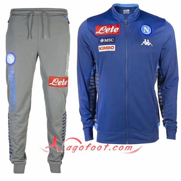 Ensemble Survetement Foot - Veste SSC Naples Bleu 19/20