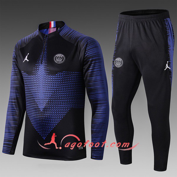 Nouveau Survetement De Foot PSG All Enfant Noir Bleu 19/20