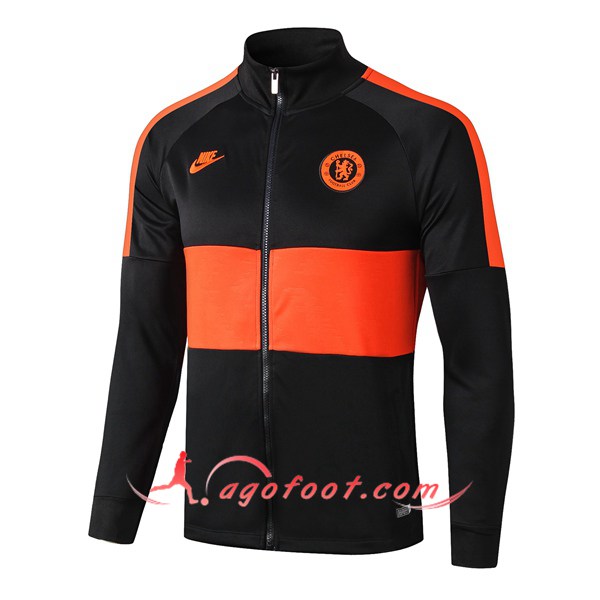 Nouveau Veste Foot FC Chelsea Noir Orange 19/20