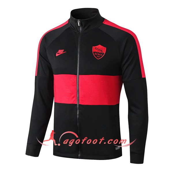Nouveau Veste Foot AS Roma Noir Rouge 19/20