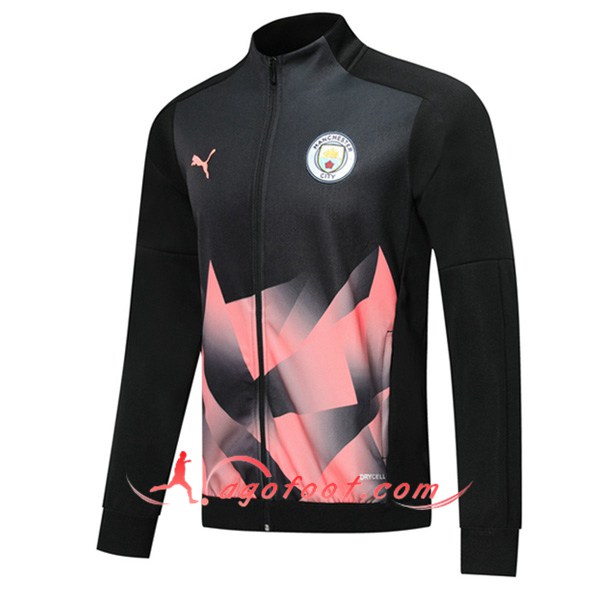 Nouveau Veste Foot Manchester City Noir Rose 19/20