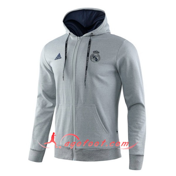 Nouveau Veste A Capuche Real Madrid Gris 19/20