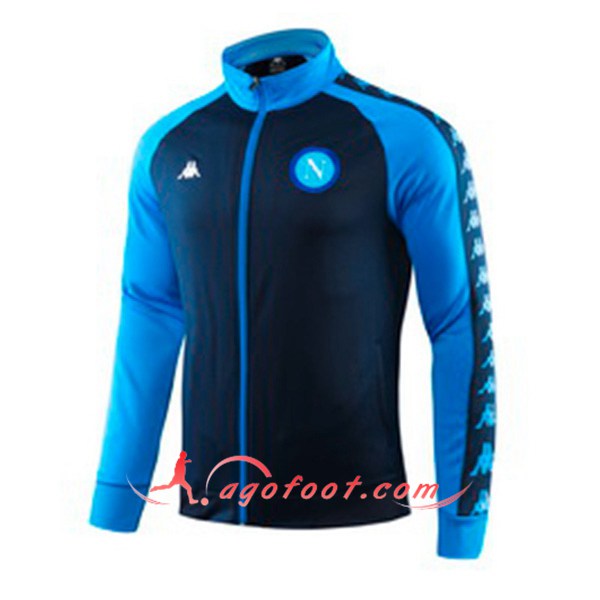Nouveau Veste Foot SSC Naples Bleu Col haut 19/20