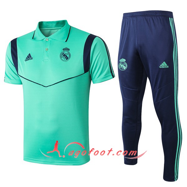 Ensemble Polo Real Madrid + Pantalon Vert 19/20