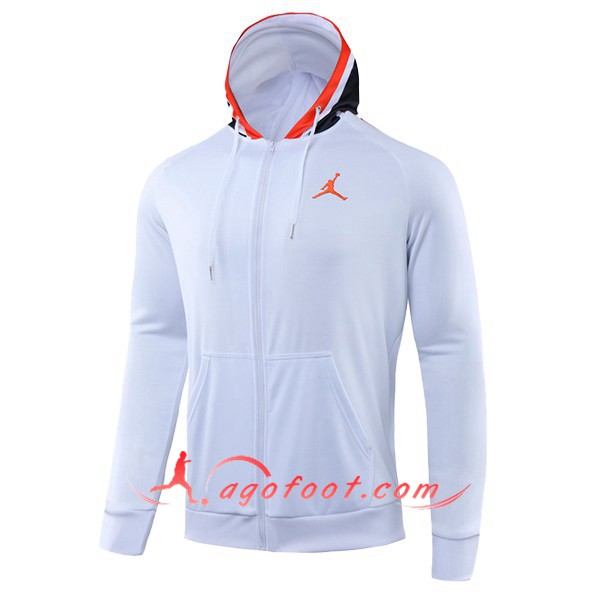 Nouveau Training Sweatshirt Capuche Pairis PSG Jordan Blanc 19/20