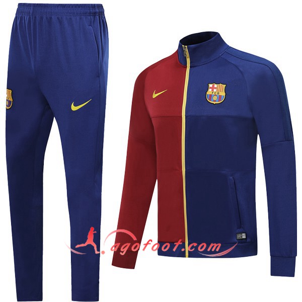 Ensemble Survetement Foot - Veste FC Barcelone Rouge Bleu 19/20