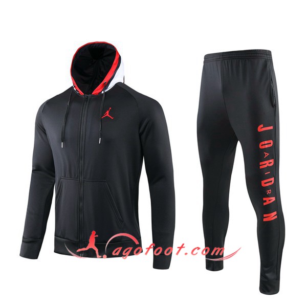Ensemble Capuche Survetement Foot Pairis PSG Jordan Noir 19/20