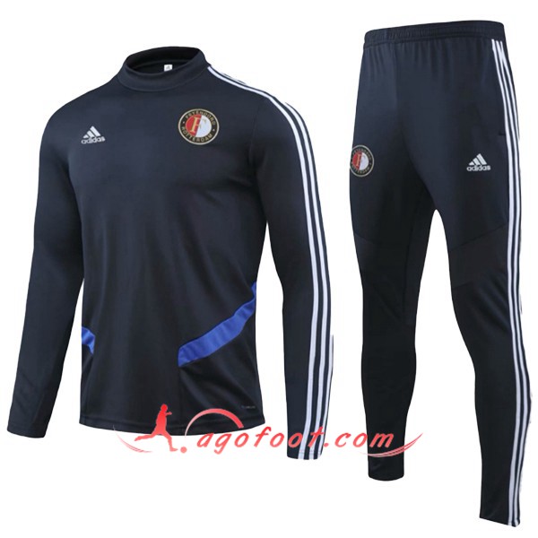 Nouveau Survetement de Foot Feyenoord Enfant Cyan Fonce 19/20