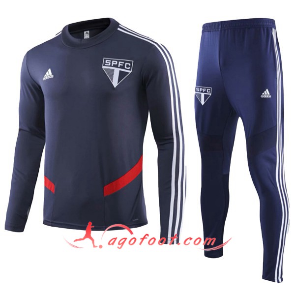 Nouveau Survetement de Foot Sao Paulo FC Enfant Bleu Saphir 19/20