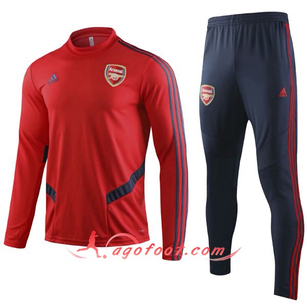 Nouveau Survetement de Foot Arsenal Enfant Rouge 19/20