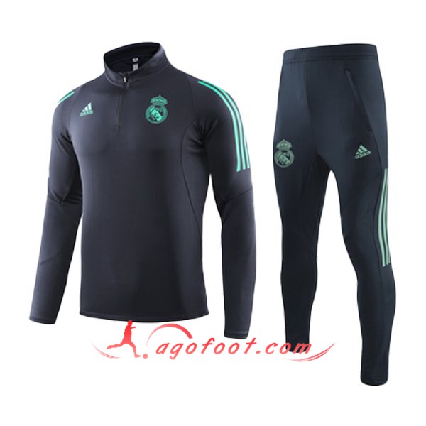 Nouveau Survetement de Foot Real Madrid Enfant Cyan 19/20