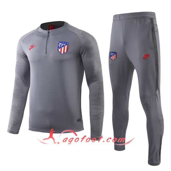 Nouveau Survetement de Foot Atletico Madrid Enfant Gris 19/20